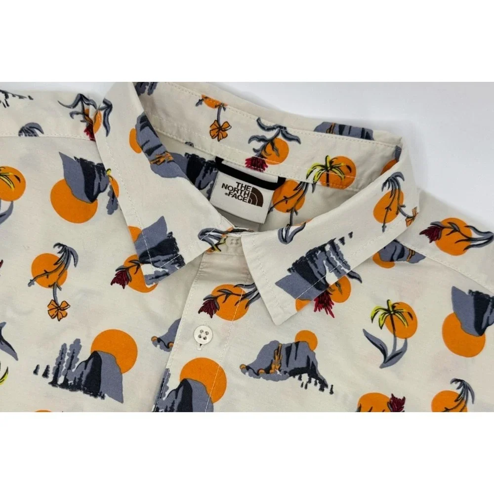 The North Face Baytrail Pattern Shirt Mens L Camp Button Up Cotton Outdoor